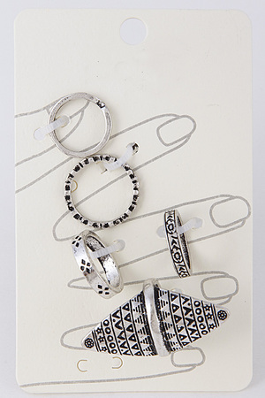 Tribal Inspired Antique Style Ring Set 6GAC5